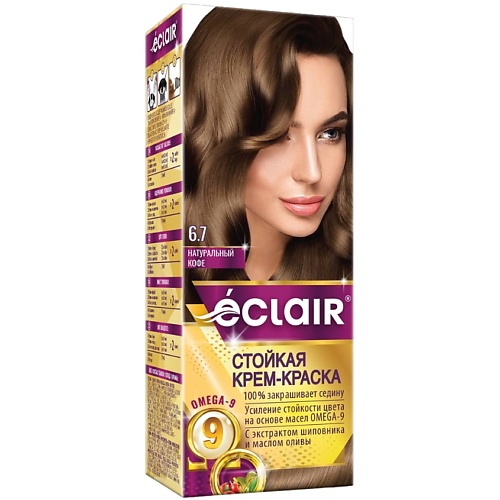 Где купить ECLAIR Стойкая крем-краска для волос с маслами OMEGA 9 Eclair
