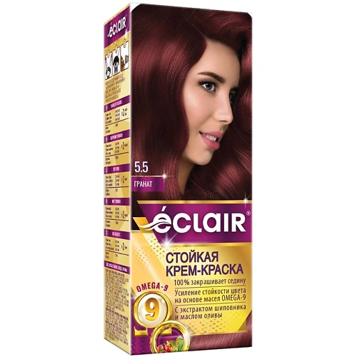 Где купить ECLAIR Стойкая крем-краска  для волос с маслами OMEGA 9 Eclair 