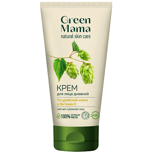 Где купить GREEN MAMA Дневной крем для лица "Уссурийский хмель и Витамин Е" Natural Skin Care Green Mama