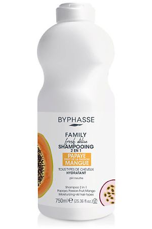 BYPHASSE Шампунь  FAMILY FRESH DELICE 2 в 1 Папайя, Маракуйя и Манго  для всех типов волос 750.0