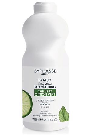 BYPHASSE Шампунь  FAMILY FRESH DELICE Зелёный чай и Лайм  для нормальных и жирных волос 750.0