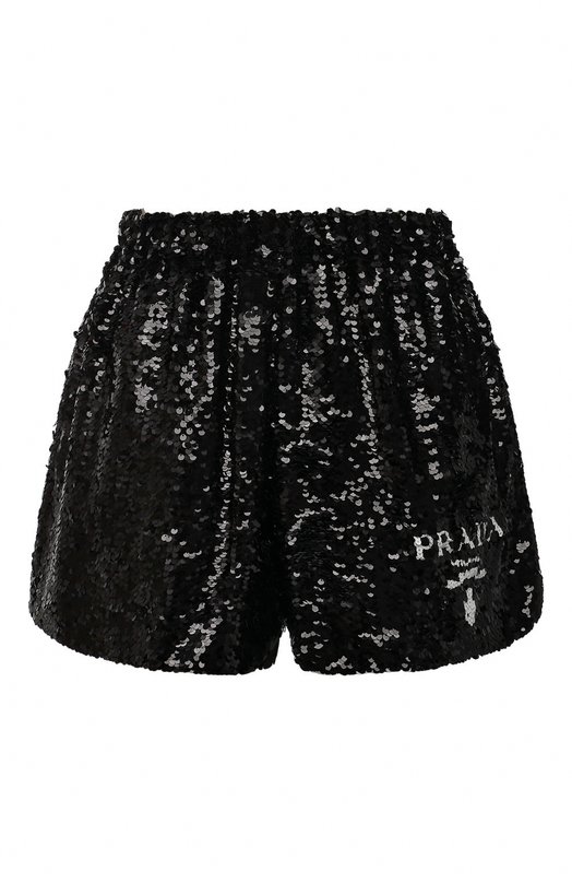 Где купить Шелковые шорты с отделкой пайетками Prada Prada