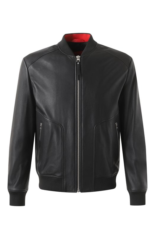 Где купить Кожаный бомбер HUGO Hugo Hugo Boss 