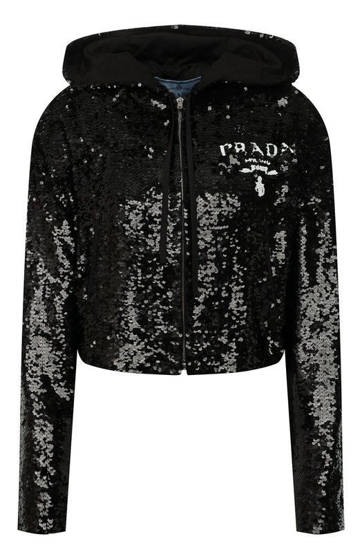 Где купить Шелковый кардиган с отделкой пайетками Prada Prada