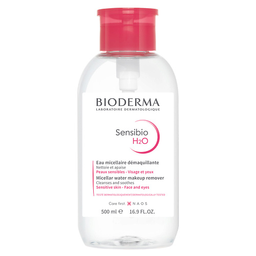 Где купить BIODERMA Мицеллярная вода с помпой для очищения нормальной и чувствительной кожи лица Sensibio H2O 500.0 Bioderma