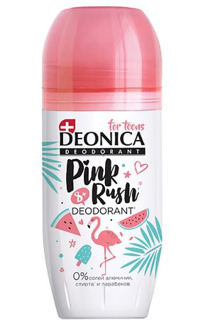 Deonica DEONICA Дезодорант детский шариковый от 8 лет Pink Rush БЕЗ алюминия спирта и парабенов (ролик) 50.0