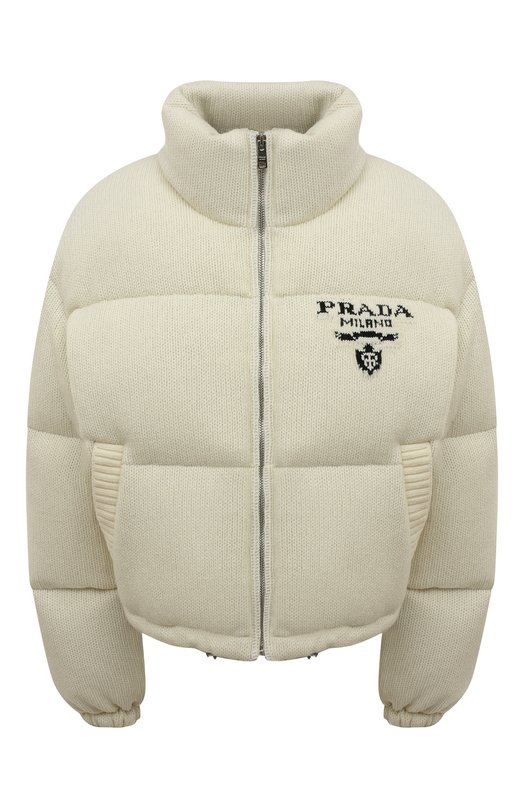 Где купить Пуховик из шерсти и кашемира Prada Prada 