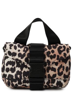 Сумка Leopard Tech mini Ganni