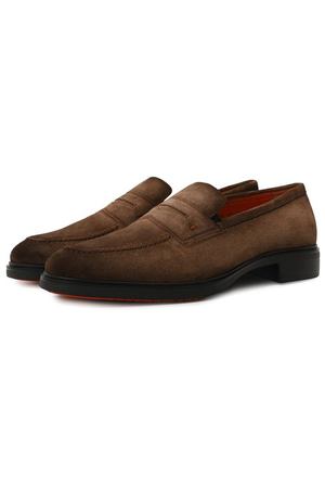 Замшевые пенни-лоферы Easy Santoni