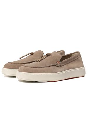 Замшевые лоферы Santoni