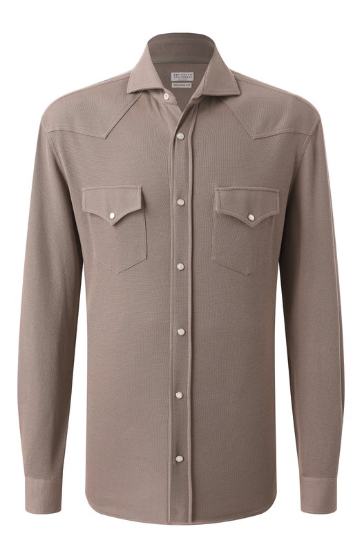 Где купить Рубашка из хлопка и шелка Brunello Cucinelli Brunello Cucinelli