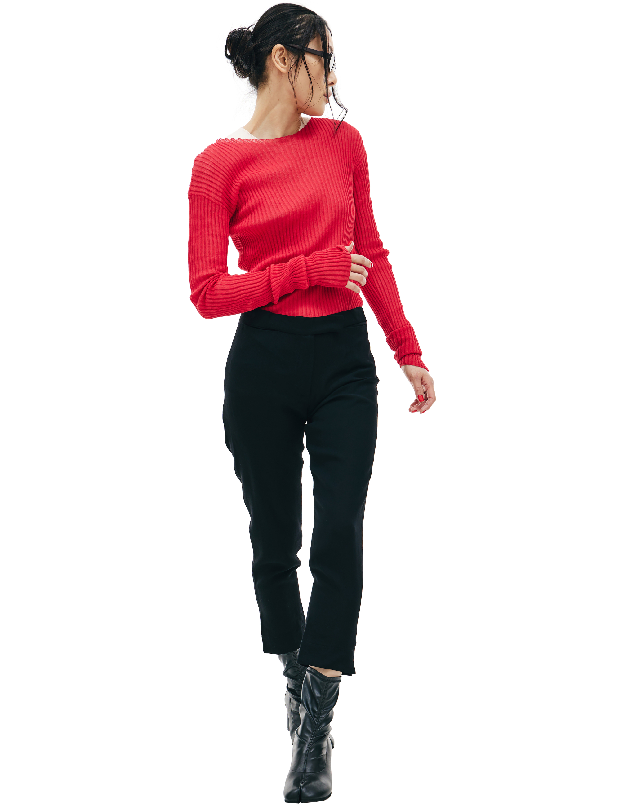 Где купить Укороченные шерстяные брюки Ann Demeulemeester