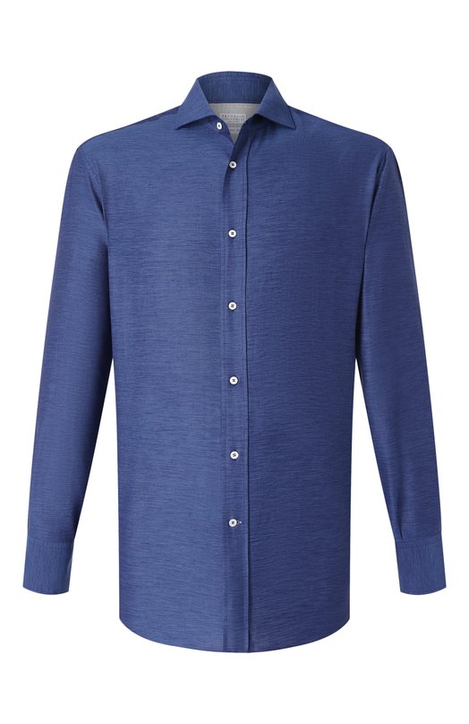 Где купить Рубашка из хлопка и льна Brunello Cucinelli Brunello Cucinelli