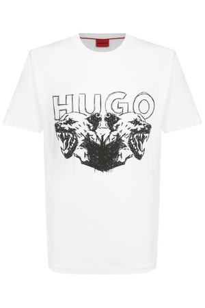 Хлопковая футболка HUGO