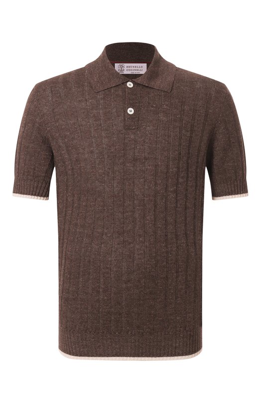 Где купить Поло изо льна и хлопка Brunello Cucinelli Brunello Cucinelli