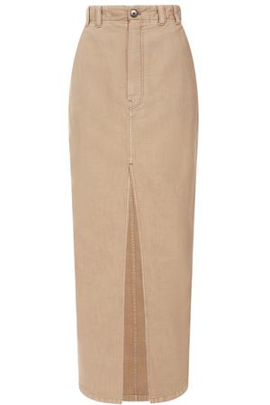 Юбка из хлопка и льна Brunello Cucinelli