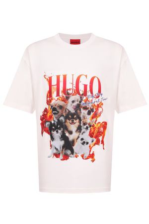 Хлопковая футболка HUGO