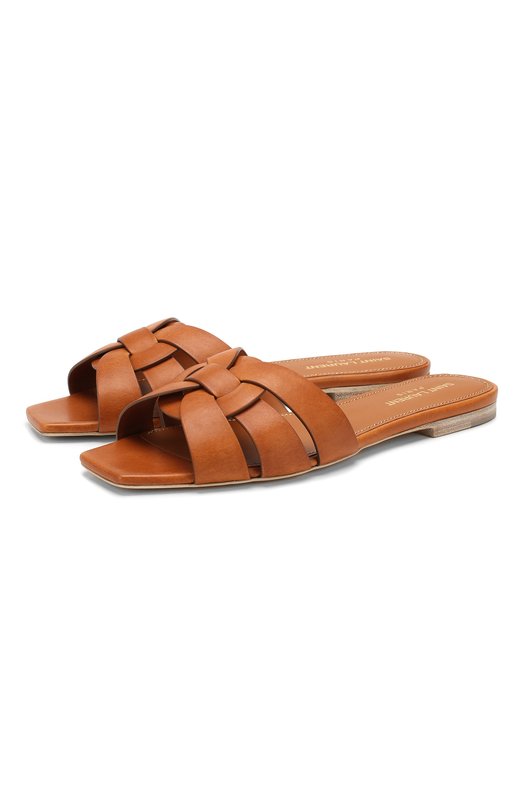 Где купить Кожаные шлепанцы Nu Pieds Saint Laurent Saint Laurent