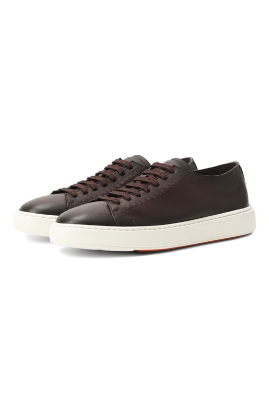 Где купить Кожаные кеды Cleanic Santoni Santoni