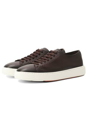 Кожаные кеды Cleanic Santoni