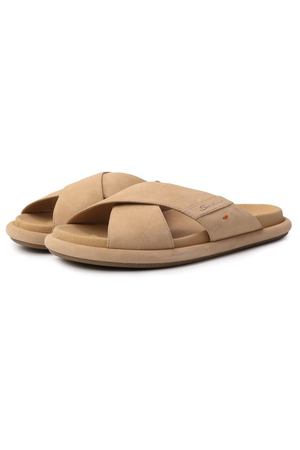 Замшевые шлепанцы Santoni