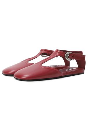 Кожаные балетки Mary Jane Jil Sander
