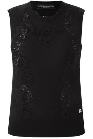 Топ из кашемира и шелка Dolce & Gabbana