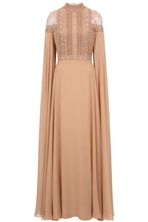 Платье из шелка и хлопка Elie Saab