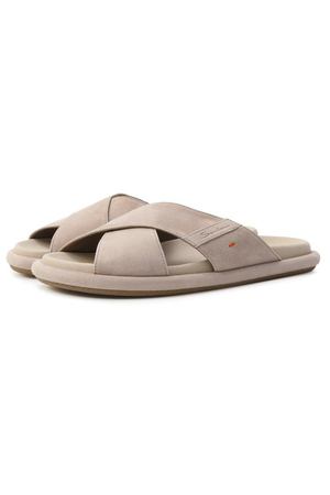 Замшевые шлепанцы Santoni