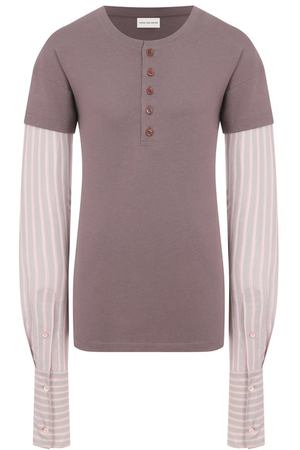 Хлопковый лонгслив-хенли Dries Van Noten