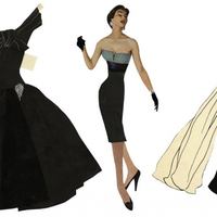Инсталляция бумажных платьев Yves Saint Laurent 