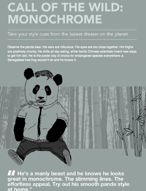 Быть мужчиной. Советы от панды. French Connection