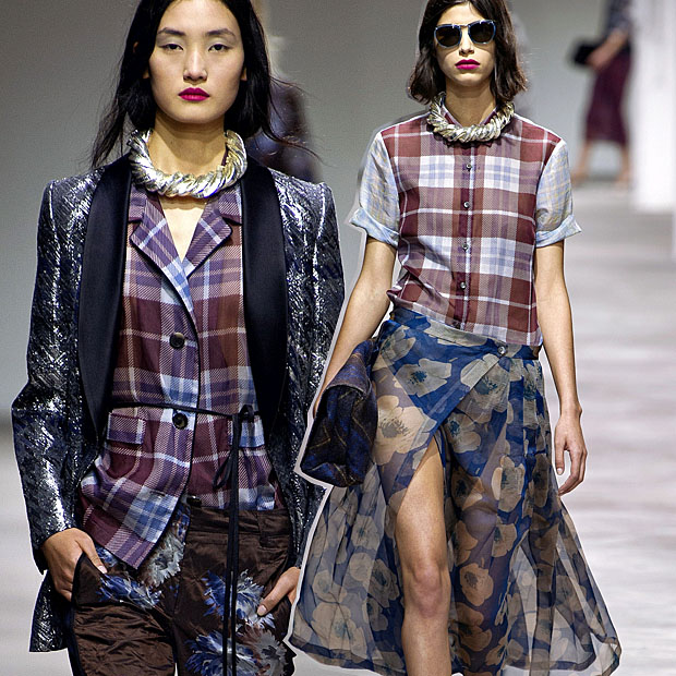 Клетка в коллекции одежда dries van noten 2013
