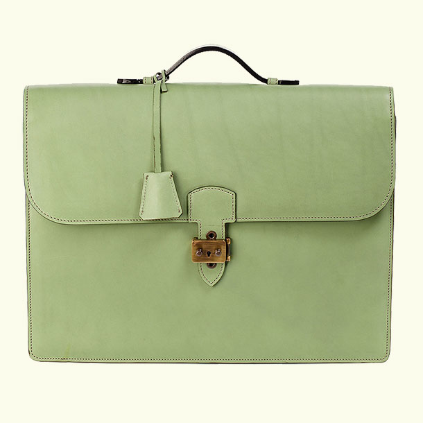 Пастельно-зеленая сумка-портфель