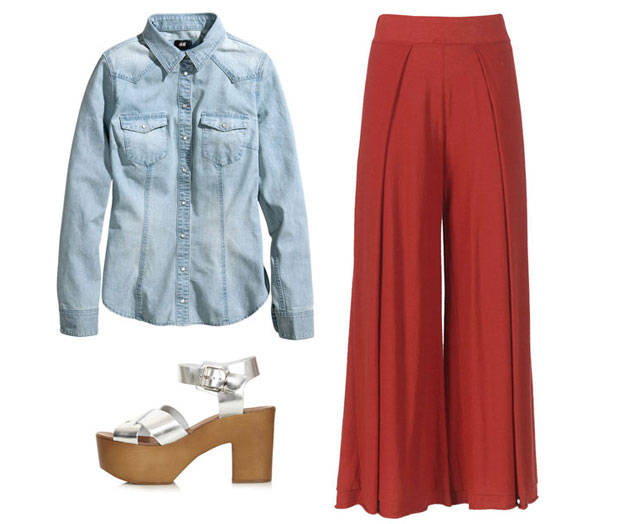 Рубашка марки H&M, туфли марки H&M, брюки марки Stefanel