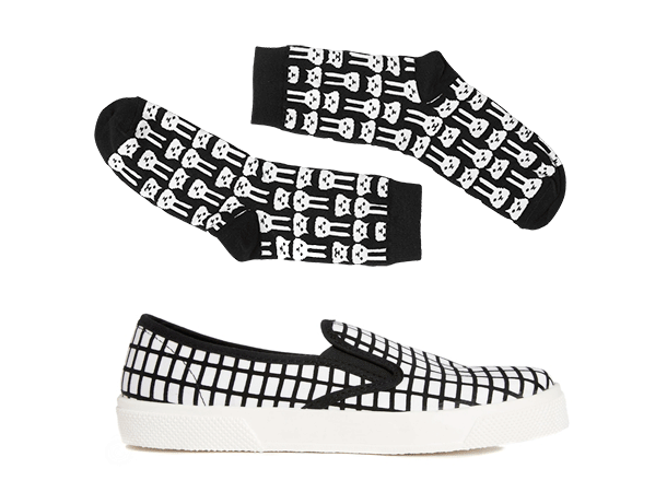 Слипоны ASOS, носки Monki